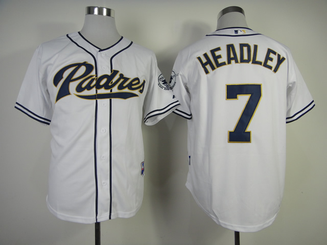 Men San Diego Padres #7 Headley White MLB Jerseys